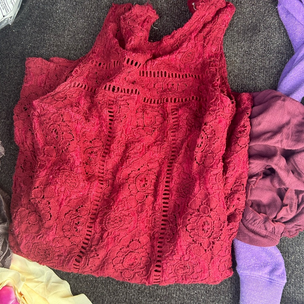 Hollister Red Sleeveless Embellished Dress